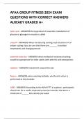 AFAA GROUP FITNESS 2024 EXAM QUESTIONS WITH CORRECT ANSWERS ALREADY GRADED A+ 