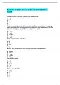 HESI A2 MATHS WITH SOLVED ANSWERS V1 ONLY