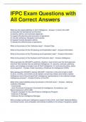 IFPC Exam Questions with All Correct Answers