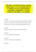 TRAFFIC CRASH INVESTIGATIONS,  CHAPTER 12, LAW ENFORCEMENT  ACADEMY EXAM | QUESTIONS &  ANSWERS (VERIFIED) | LATEST  UPDATE | GRADED A+ & PASSED