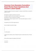 Common Core Geometry Cumulative Exam Review Exam Questions And Answers Latest Update