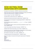 SCSC 302 FINAL EXAM QUESTIONS WITH ANSWERS