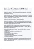 QAC Laws and Regulations ,Exam Questions & Answers (A+ GRADED 100% VERIFIED)