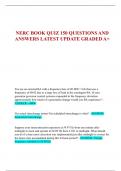 NERC BOOK QUIZ 150 QUESTIONS AND  ANSWERS LATEST UPDATE GRADED A+