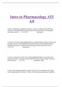 Intro to Pharmacology ATI 4.0