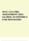 WGU C211 PREASSESSMENT 2023:  GLOBAL ECONOMICS  FOR MANAGERS