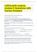 LUOA earth science module 2 Questions with Correct Answers