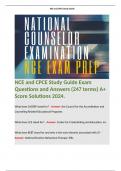 NCE and CPCE Study Guide Exam Questions and Answers (247 terms) A+ Score Solutions 2024. 
