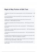QAC Right of Way Portion Test Questions and Answers Latest (A+ GRADED 100% VERIFIED)