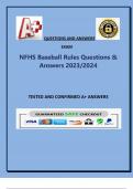 NFHS Baseball Rules Questions & Answers 20232024