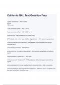 California QAL Test Question  and Correct Answers (A+ GRADED 100% VERIFIED)