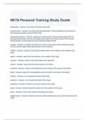 NETA Personal Training Study Guide with complete solutions