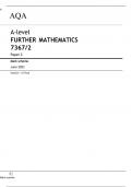 AQA     A-level FURTHER MATHEMATICS 7367/2 Paper 2 Mark scheme June 2023