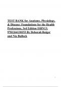 TEST BANK for Anatomy, Physiology, & Disease: Foundations for the Health Professions, 3rd Edition ISBN13: 9781264130153 By Deborah Roiger and Nia Bullock Complete Guidde A +