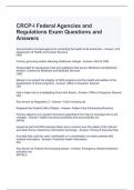 CRCP-I Federal Agencies and Regulations Exam Questions and Answers