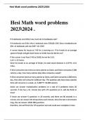 Hesi Math word problems  20232024 .