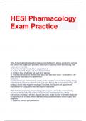 HESI Pharmacology Exam PracticeQuestions & Answers;(NCLEX-PN) Latest Updated/ Guaranteed A+ Guide