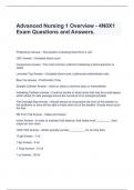Advanced Nursing 1 Overview - 4N0X1 Exam Questions and Answers.