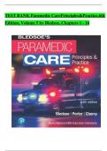 TEST BANK For Paramedic Care - Principles and Practice, 6th Edition, Volume 5 by Bledsoe, Verified Chapters 1 - 16, Complete Newest Version