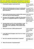 BIO 181 GRAND CANYON UNIVERSITY EXAM 3 QUESTIONS AND ANSWERS NEW UPDATE 2024