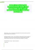 CBSPD STERILIZATION CERTIFICATION EXAM 2024 QUESTIONS WITH 100% COMPREHENSIVE COMPLETE SOLUTIONS