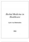 HERBAL MEDICINE IN HEALTHCARE QUESTIONS AND ANSWERS WITH RATIONALES 2024