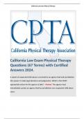 California Law Exam Physical Therapy Questions (67 Terms) with Certified Answers 2024. 