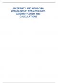 MATERNITY AND  NEWBORN MEDICATIONS”  PEDIATRIC MED.  ADMINISTRATION AND  CALCULATIONS