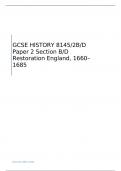 AQA GCSE HISTORY   Paper 2 Section B/D MARK SCHEME JUNE 2023    8145/2B/D