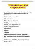 NUR3065 Exam 1 With Complete Solution