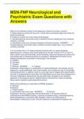 MSN-FNP Neurological and Psychiatric Exam Questions with Answers