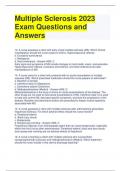 Multiple Sclerosis 2023 Exam Questions and Answers