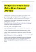 Multiple Sclerosis Study Guide Questions and Answers