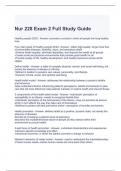 Nur 228 Exam 2 Full Study Guide Questions and Answers