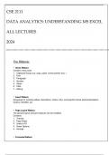 CSE 2111 DATA ANALYTICS (UNDERSTANDING MS EXCEL) ALL LECTURES 2024