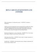 RETA CARO EXAM QUESTIONS AND  ANSWERS