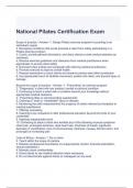 National Pilates Certification Exam with complete solutions