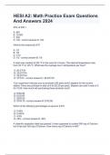 HESI A2: Math Practice Exam Questions And Answers 2024