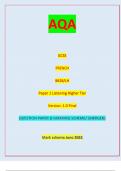 AQAGCSE FRENCH 8658/LH Paper 1 Listening Higher Tier Version: 1.0 Final *Jun238658LH01* IB/H/Jun23/E7 8658/LH  QUESTION PAPER & MARKING SCHEME/ [MERGED] Marl( scheme June 2023