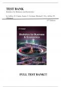 Test Bank For Statistics for Business and Economics 15th Edition by Jeffrey D. Camm, James J. Cochran, Michael J. Fry, Jeffrey W. Ohlmann||ISBN NO:10,0357715853||ISBN NO:13,978-0357715857||All Chapters Covered||Complete Guide A+||Latest Update