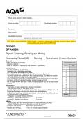 2023 AQA A-level SPANISH 7692/1 Paper 1 Listening, Reading and Writing Question Paper & Mark scheme (Merged) June 2023 [VERIFIED]