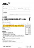 2023 AQA GCSE COMBINED SCIENCE: TRILOGY 8464/C/2F Chemistry Paper 2F Question Paper & Mark scheme (Merged) June 2023 [VERIFIED]