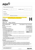 2023 AQA GCSE GERMAN 8668/WH Paper 4 Writing Higher Tier Question Paper & Mark scheme (Merged) June 2023 [VERIFIED]