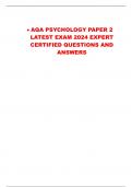 • AQA PSYCHOLOGY PAPER 2 LATEST EXAM 2024 EXPERT CERTIFIED QUESTIONS AND ANSWERS