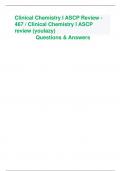 Clinical Chemistry I ASCP Review - 467 / Clinical Chemistry I ASCP review (youlazy)