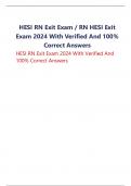 HESI RN Exit Exam / RN HESI Exit Exam 2024 With Verified And 100% Correct Answers HESI RN Exit Exam 2024 With Verified And 100% Correct Answers