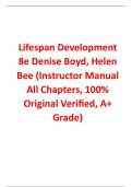 Instructor Manual For Lifespan Development 8th Edition By Denise Boyd, Helen Bee (All Chapters, 100% Original Verified, A+ Grade) 