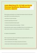 Lewis Med-Surg Ch. 33 CAD and Acute  Coronary Syndrome, Questions and  answers, rated A+/  / APPROVED EXAM PREDICTION PAPER/  