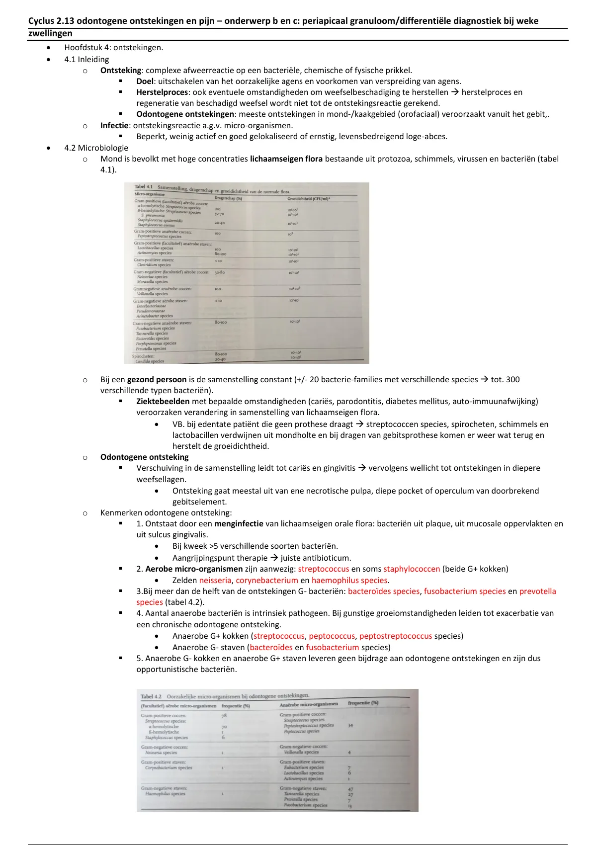 Samenvatting 2 13 OOA uitwerking Periapicaal granuloom Differentiële diagnostiek bij weke