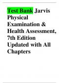 Test Bank Jarvis Physical Examination & Health Assessment, 7th Edition Updated with All Chapters[1-27]